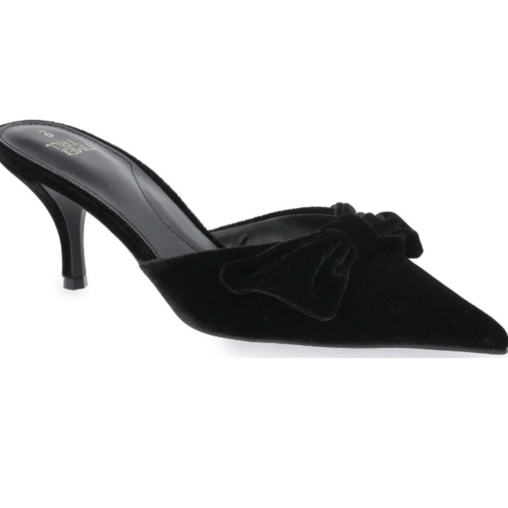 Chic Black Velvet Women's Heels